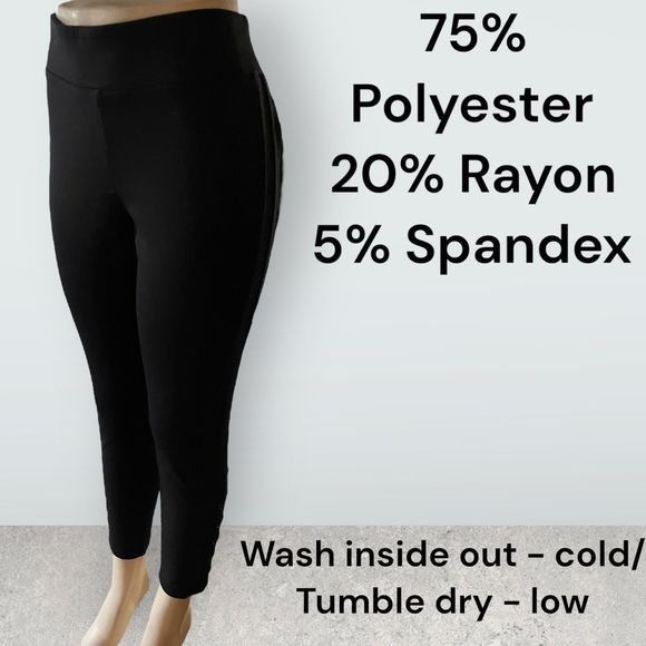 S🅾️LD l Simply Vera by Vera Wang Black Lace-up Leggings, Pants l EUC - Picture 3 of 8